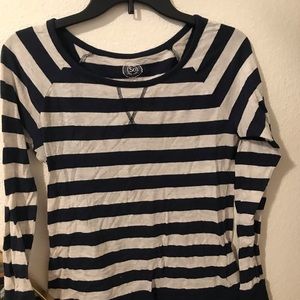Navy Blue striped long sleeve shirt